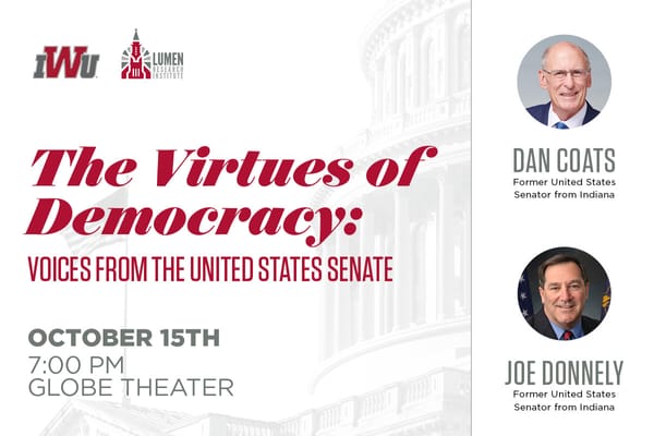 IWU to Host Virtues of Democracy: Voices from the United States Senate on October 15th